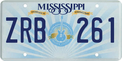 MS license plate ZRB261