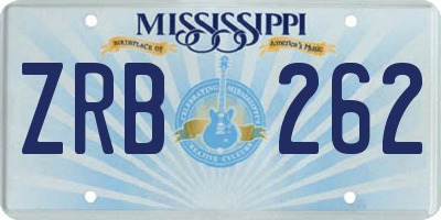 MS license plate ZRB262