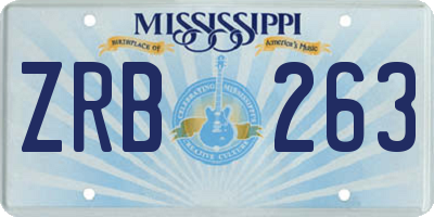 MS license plate ZRB263