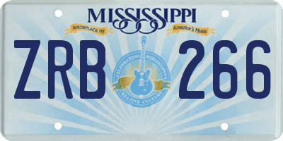 MS license plate ZRB266