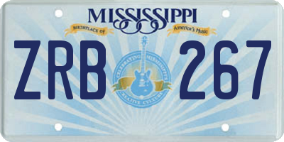 MS license plate ZRB267
