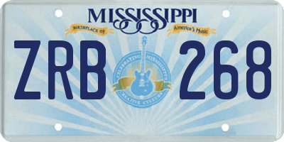 MS license plate ZRB268