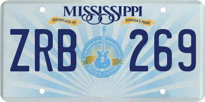 MS license plate ZRB269