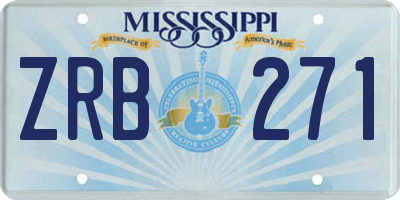 MS license plate ZRB271