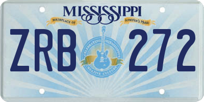 MS license plate ZRB272