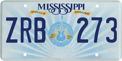 MS license plate ZRB273