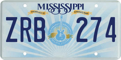 MS license plate ZRB274