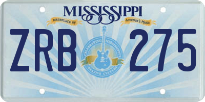 MS license plate ZRB275