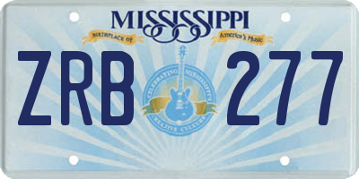 MS license plate ZRB277