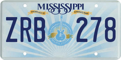 MS license plate ZRB278