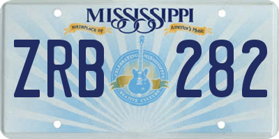MS license plate ZRB282