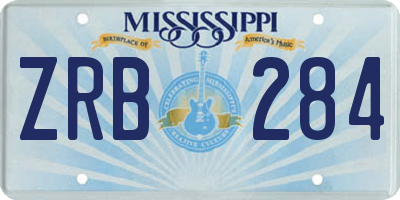 MS license plate ZRB284