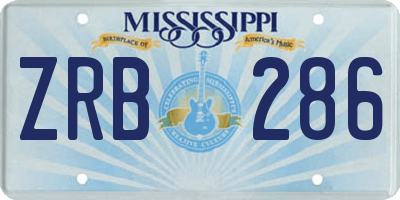 MS license plate ZRB286