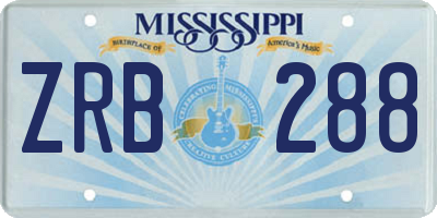 MS license plate ZRB288