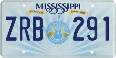 MS license plate ZRB291
