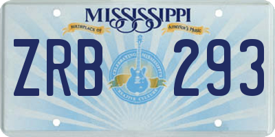 MS license plate ZRB293