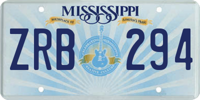 MS license plate ZRB294
