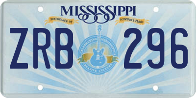 MS license plate ZRB296
