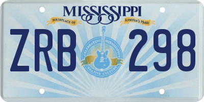 MS license plate ZRB298