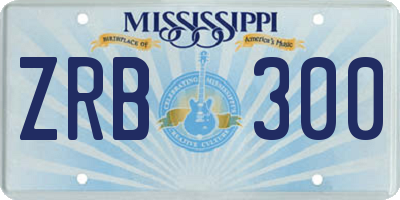 MS license plate ZRB300