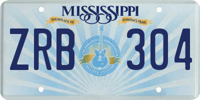 MS license plate ZRB304