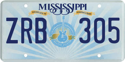 MS license plate ZRB305