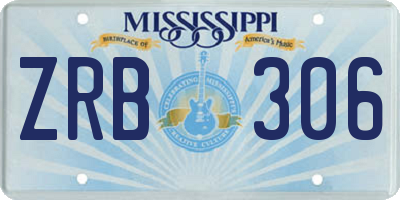MS license plate ZRB306