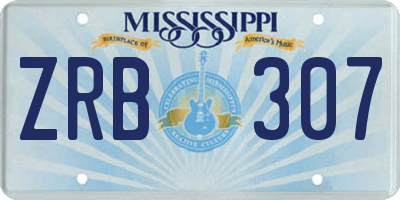 MS license plate ZRB307