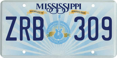 MS license plate ZRB309