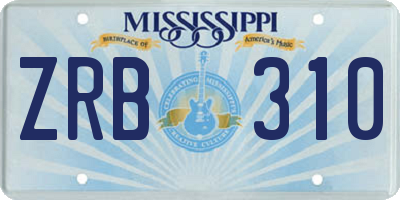 MS license plate ZRB310