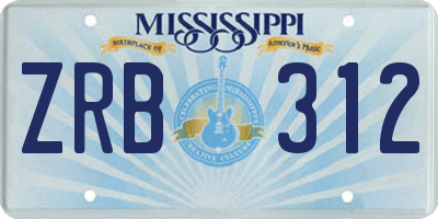 MS license plate ZRB312