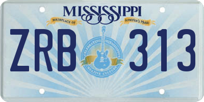 MS license plate ZRB313