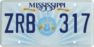 MS license plate ZRB317