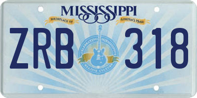 MS license plate ZRB318