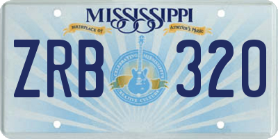 MS license plate ZRB320