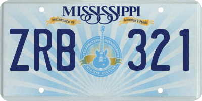 MS license plate ZRB321