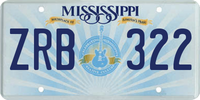 MS license plate ZRB322
