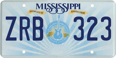 MS license plate ZRB323