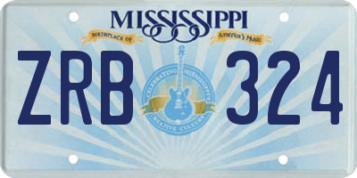 MS license plate ZRB324