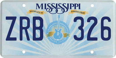 MS license plate ZRB326