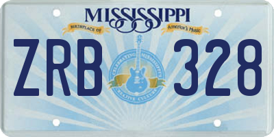 MS license plate ZRB328