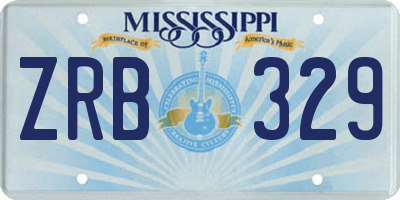 MS license plate ZRB329