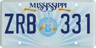 MS license plate ZRB331