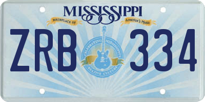 MS license plate ZRB334