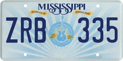 MS license plate ZRB335