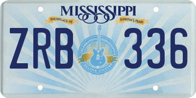 MS license plate ZRB336