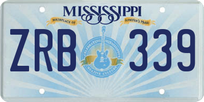 MS license plate ZRB339