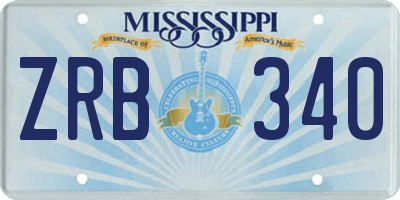 MS license plate ZRB340