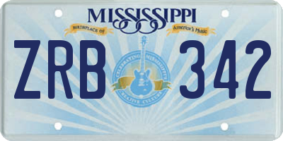 MS license plate ZRB342