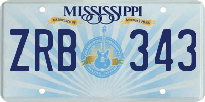 MS license plate ZRB343